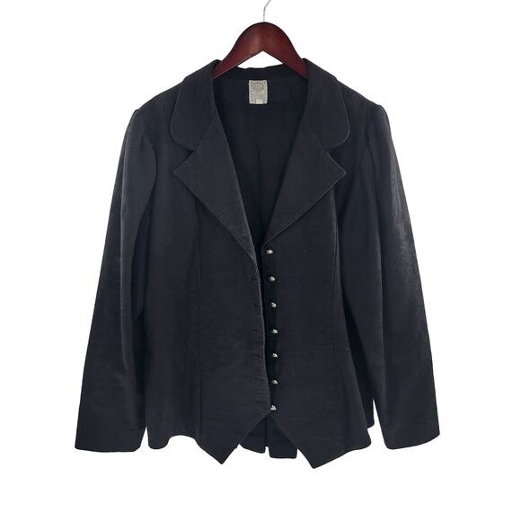 Women’s Jacquard Tuxedo Jacket Coat Size 18 WAH Maker True West Black Western - Picture 1 of 13